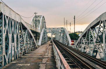 Ancient Binh Loi Railway Bridge in Saigon, Vietnam