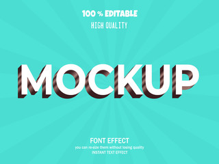 Modern 3d text style , editable font effect