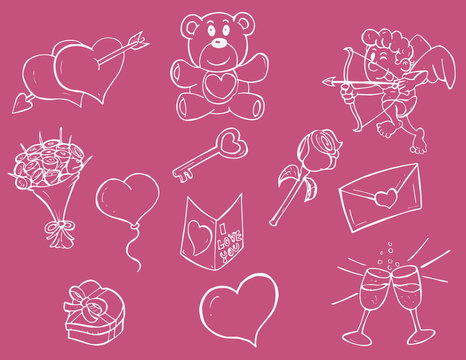 Saint Valentine red and pink