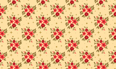 Elegant flower pattern Background for Christmas, with seamless of red rose flower design.