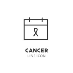 Cancer symbol thin line icon. .Cancer awareness month. Vector illustration symbol elements for web design.