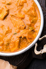 A delicious bowl of creamy chicken tikka masala