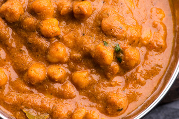 Chana Masala: Traditional Indian dish with chickpeas and curry
