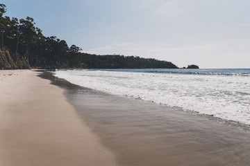 view of the beach next to the Tessalated Pavement in Eaglehack Neck in the Tasman Peninsula