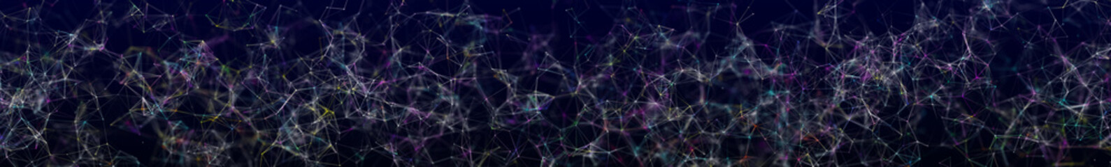 Panorama illustration background. Abstract connecting dots and lines. Concept of science digital technology. 