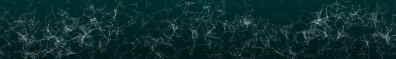Panorama illustration background. Abstract connecting dots and lines. Concept of science digital technology. 