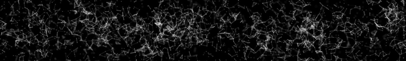 Panorama illustration background. Abstract connecting dots and lines. Concept of science digital technology. 