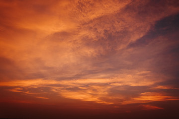 Fototapeta na wymiar Dramatic clouds in the sky during sunset