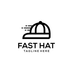 illustration Creative fast hat logo design template