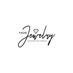 Illustration typography Jewelry luxury text logo sign template design 