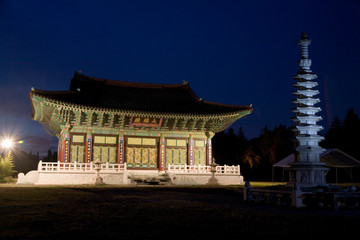 Obraz premium korean temple at night