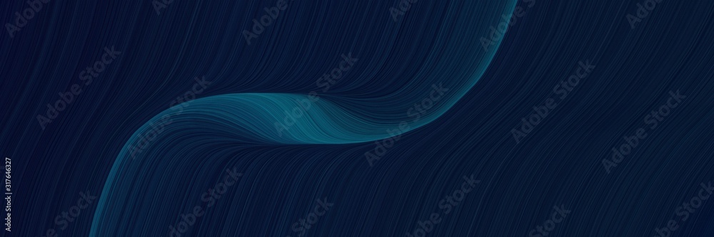 Aufkleber modern horizontal banner with very dark blue, teal green and black colors. dynamic curved lines with