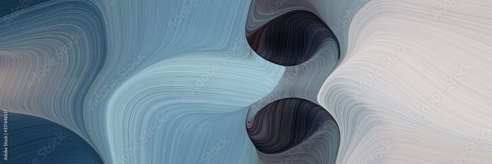 Poster moving horizontal banner with light slate gray, slate gray and pastel gray colors. dynamic curved lines with fluid flowing waves and curves