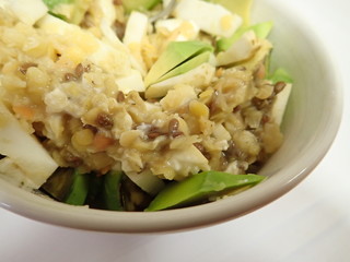 vegetable and legumes salad with cream