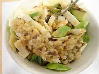vegetable and legumes salad with cream