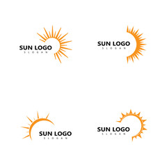 Set Of Vector Icon Logo Template Sun over