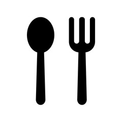 flatware - fork, spoon , plate and knife icon vector design template