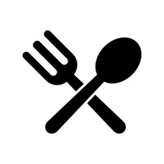 flatware - fork, spoon , plate and knife icon vector design template