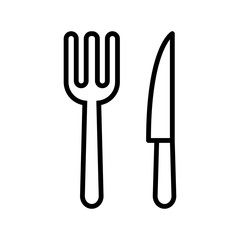 flatware - fork, spoon , plate and knife icon vector design template