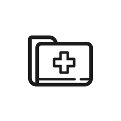  Medical Card. Folder. Vector icon isolated on white background.