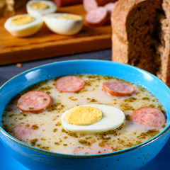 Easter in Polish: sour flour soup for Easter breakfast (Żurek)