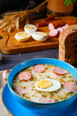 Easter in Polish: sour flour soup for Easter breakfast (Żurek)