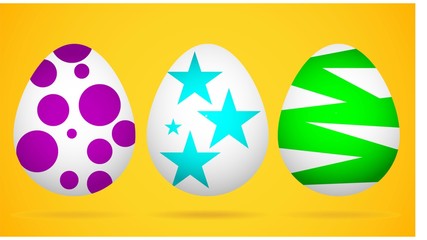 Happy Easter.Set of Easter eggs with different texture.Spring holiday.Happy easter eggs