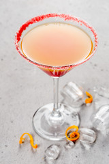 Martini Frozen with Ice and Decor. Gray background