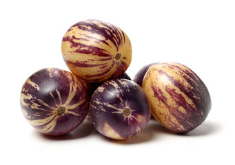 fresh Pepino fruit on white background