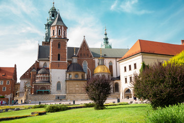 Naklejka premium Wawel castle Wawel cathedral in Krakow, Poland