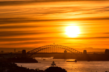 Obraz premium Sydney Harbour Bridge at sunset, Australia