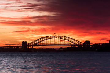 Fototapeta na wymiar Sydney Harbour Bridge at sunset, Australia