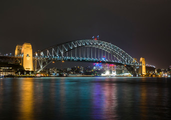 Fototapeta na wymiar Sydney Harbour Bridge at night, Australia