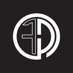 FD Logo with circle rounded negative space design template