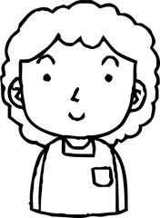 Monochrome Hand painted cute Smiling people icon