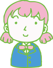 Colorful Hand painted cute Smiling people icon