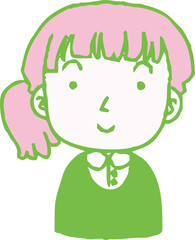Colorful Hand painted cute Smiling people icon