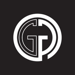 GG Logo with circle rounded negative space design template