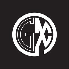 GX Logo with circle rounded negative space design template