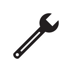 wrench icon vector on white background