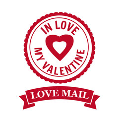 Love Mail icon Happy Valentine day Heart With Love