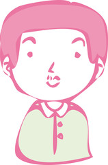 Colorful Rough doodling Hand painted cute Smiling people icon