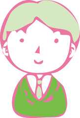 Colorful Rough doodling Hand painted cute Smiling people icon