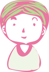 Colorful Rough doodling Hand painted cute Smiling people icon