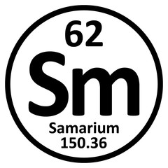 Periodic table element samarium icon.