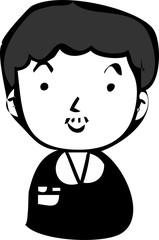 Rough doodling Hand painted cute Smiling people icon