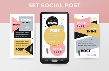 Social post set Banner vertical cover design template
