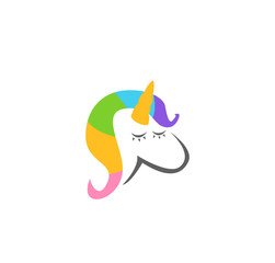 Unicorn head logo icon symbol simple vector illustration