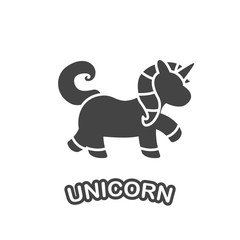 Unicorn fantasy horse silhouette illustration icon in black color good for svg cutting sticker or merchandise printing vector design
