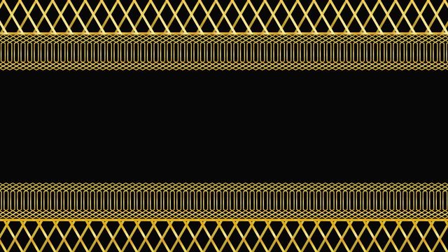 gold pattern on a black background in art Deco style. Classic of the 20s